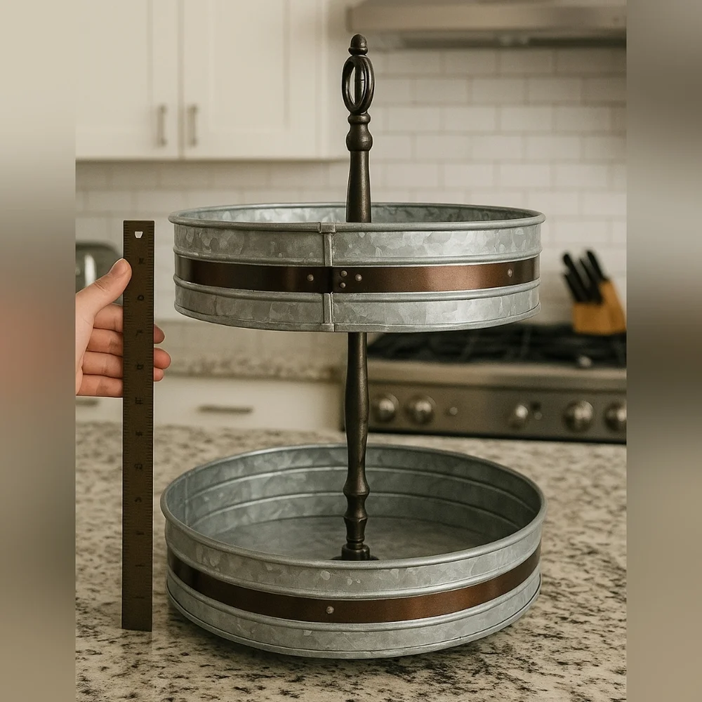 Galvanized tiered tray nwt